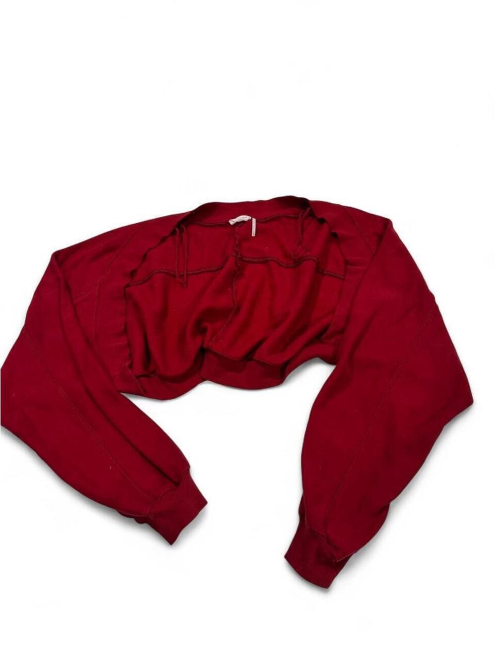 Red Cropped Bolero Sweatshirt - Sz Small